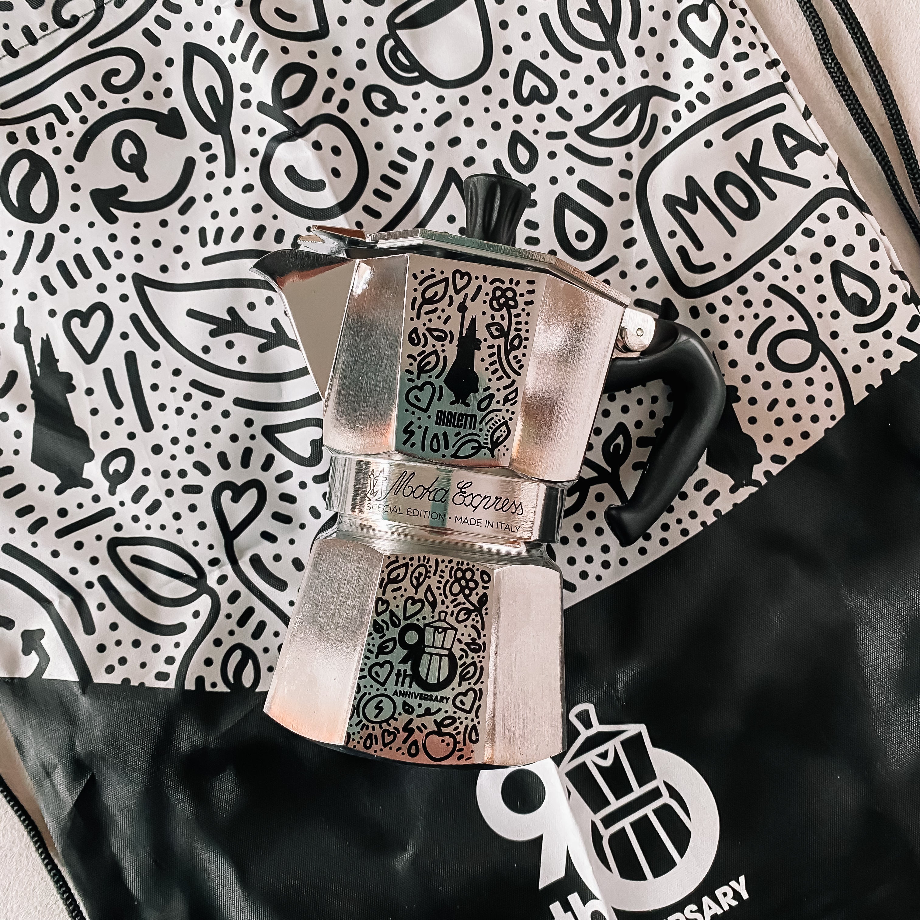 Moka Pot Bialetti Moka Express Cup 90th Anniversary Marc's